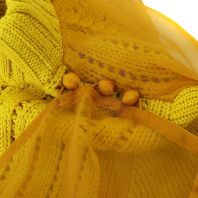 サカイ sacai シアードッキング ニット セーター 長袖 1 イエロー 21  