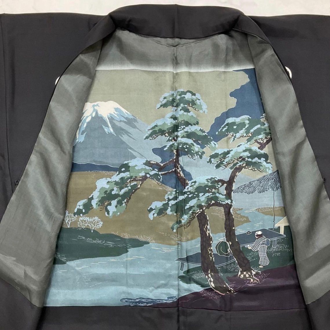 one⬛️男前屋⬛️男黒紋付⬛️アンサンブル⬛️男着物⬛️男羽織⬛️羽二重⬛️正絹⬛️五つ紋⬛️裄69 5丈137