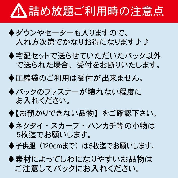 宅配クリーニング 詰め放題Lサイズ