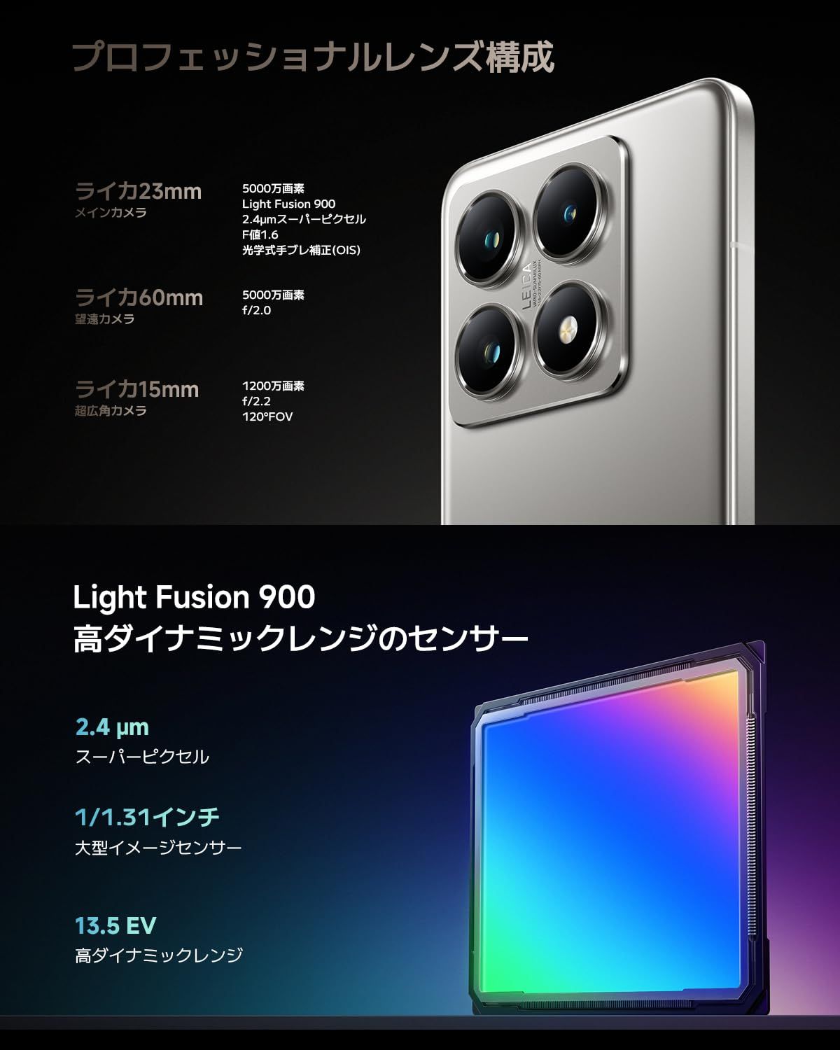 シャオミ Xiaomi SIMフリースマートフォン 14 T Pro 12 GB 512 ライカ Summilux光学レンズ搭載 Advanced AI 120 Wハイパーチャージ MediaTek D チタングレー