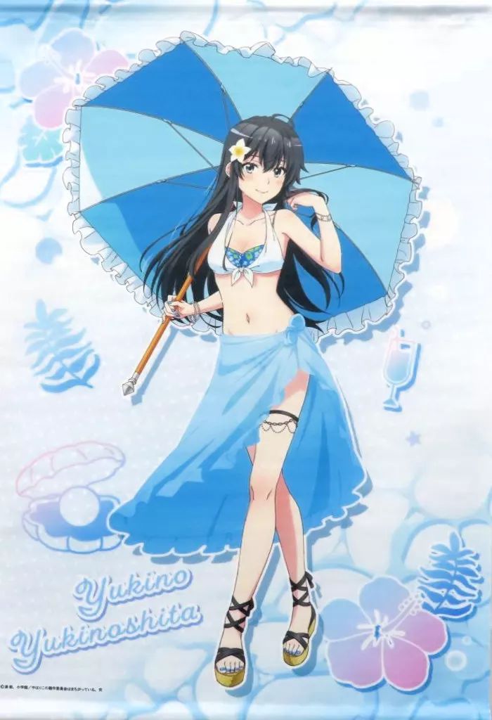 中古】タペストリー 雪ノ下雪乃 B2タペストリー 水着パラソル 「やはり