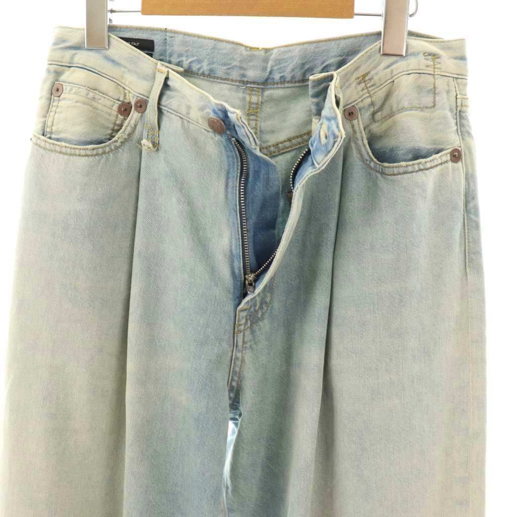 アールサーティーン R13 23SS DAMON Pleated Wide Leg Denim デニム