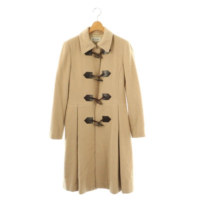 スキャパ SCAPA アンゴラ ウール ダッフルコート ロング 38 ベージュ