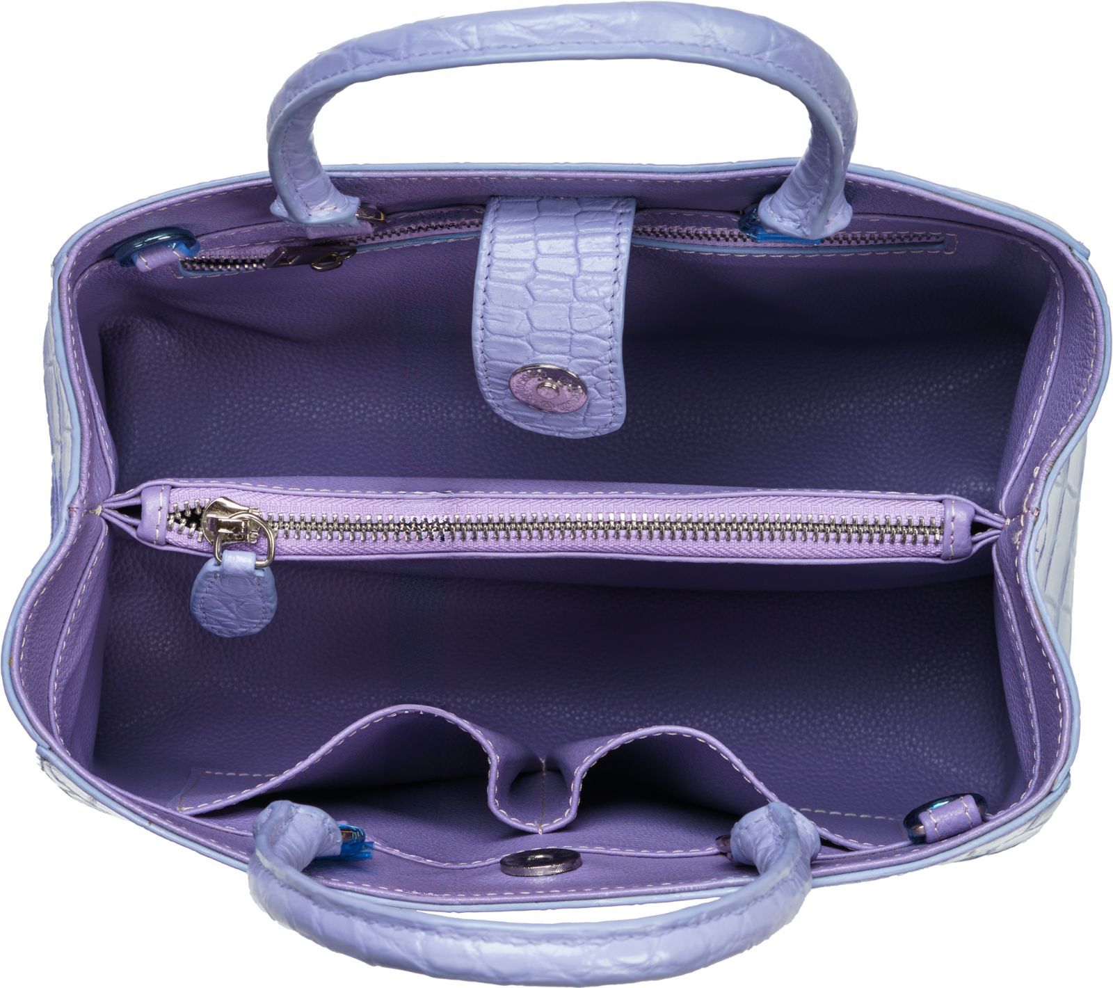  ラベンダーの優雅な波動とクロコダイルの存在感が輝く 気品と女性らしさを纏う2 WAYミニトートハンドバッグ トートバッグ バッグ