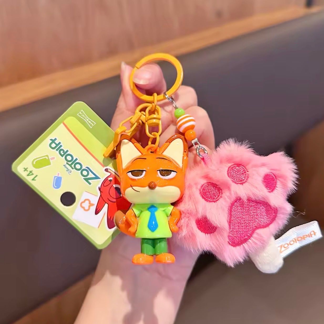 単品専用」ズートピア 肉球アイスぬいぐるみ付き キーホルダー