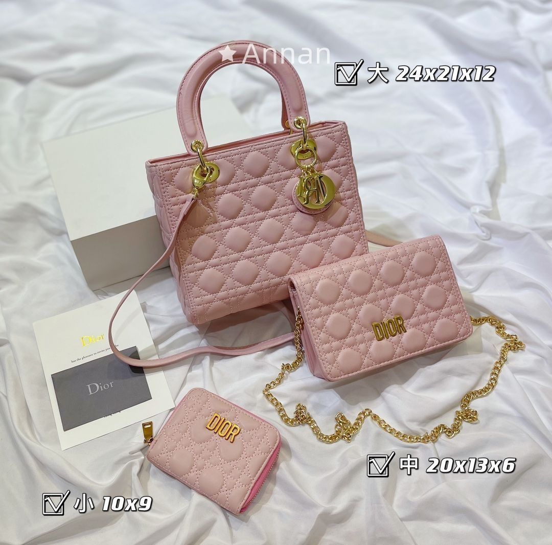 げ Christian Dior クリスチャンディオール ハンドバッグ ショルダーバッグ 財布 3点セット