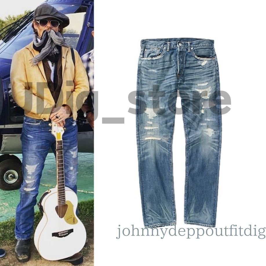 ジョニーデップ着用　RRL Levi’s メンロ　ダメージ加工 専用 ジョニーデップ着用 RRL ボルチモア 2nd ダメージ 加工 デニム