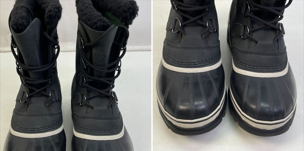 01 w-5871 〇 SOREL ソレル CARIBOU Waterproof カリブー ウォータープルーフ 27.0 cm ブラック NM 1000-016 メンズ スノーブーツ 箱あり 品