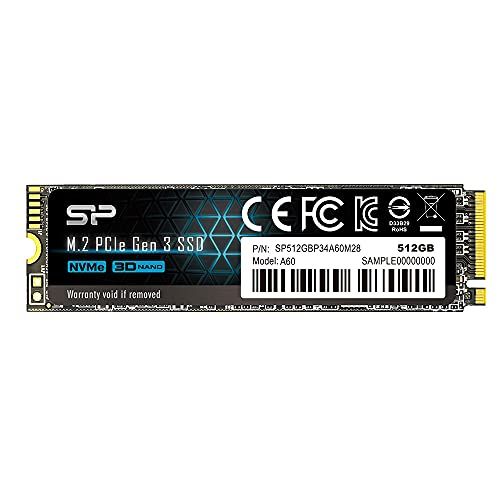 シリコンパワー SSD 512 GB 3 D NAND M.2 2280 PCIe 3. NVMe 1.3 P 34 A 60シリーズ 5年保証 e
