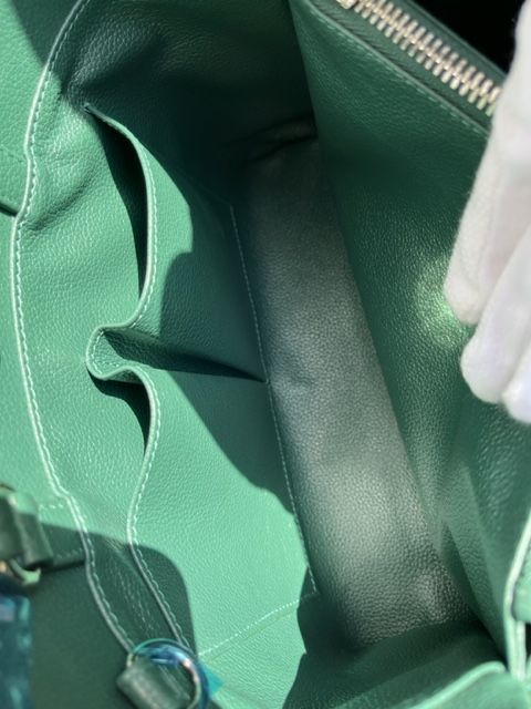 モスグリーンの上質2 WAYミニトート