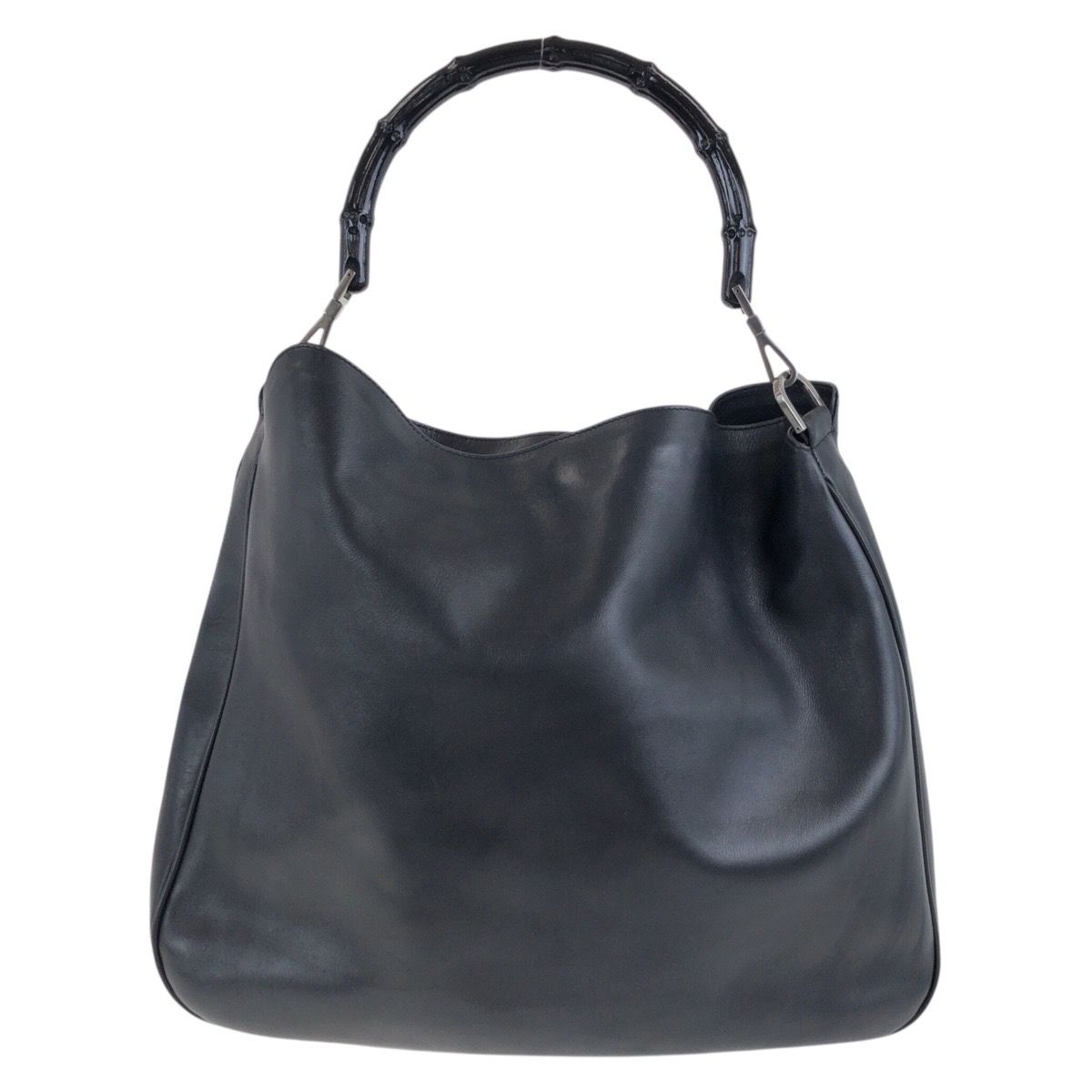 美品 GUCCI グッチ バンブー ブラック 黒 シルバー金具 レザー 001 