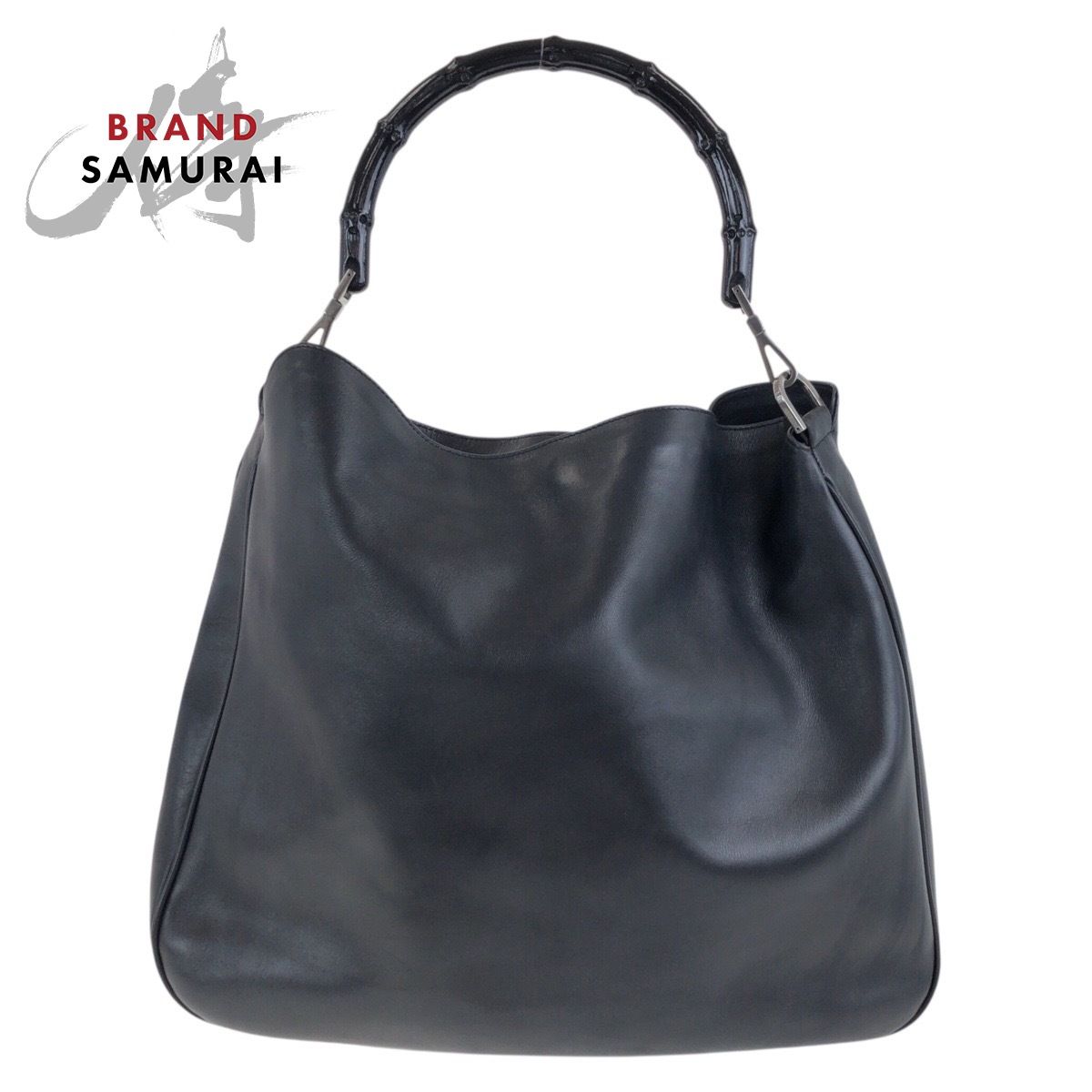 美品 GUCCI グッチ バンブー ブラック 黒 シルバー金具 レザー 001 