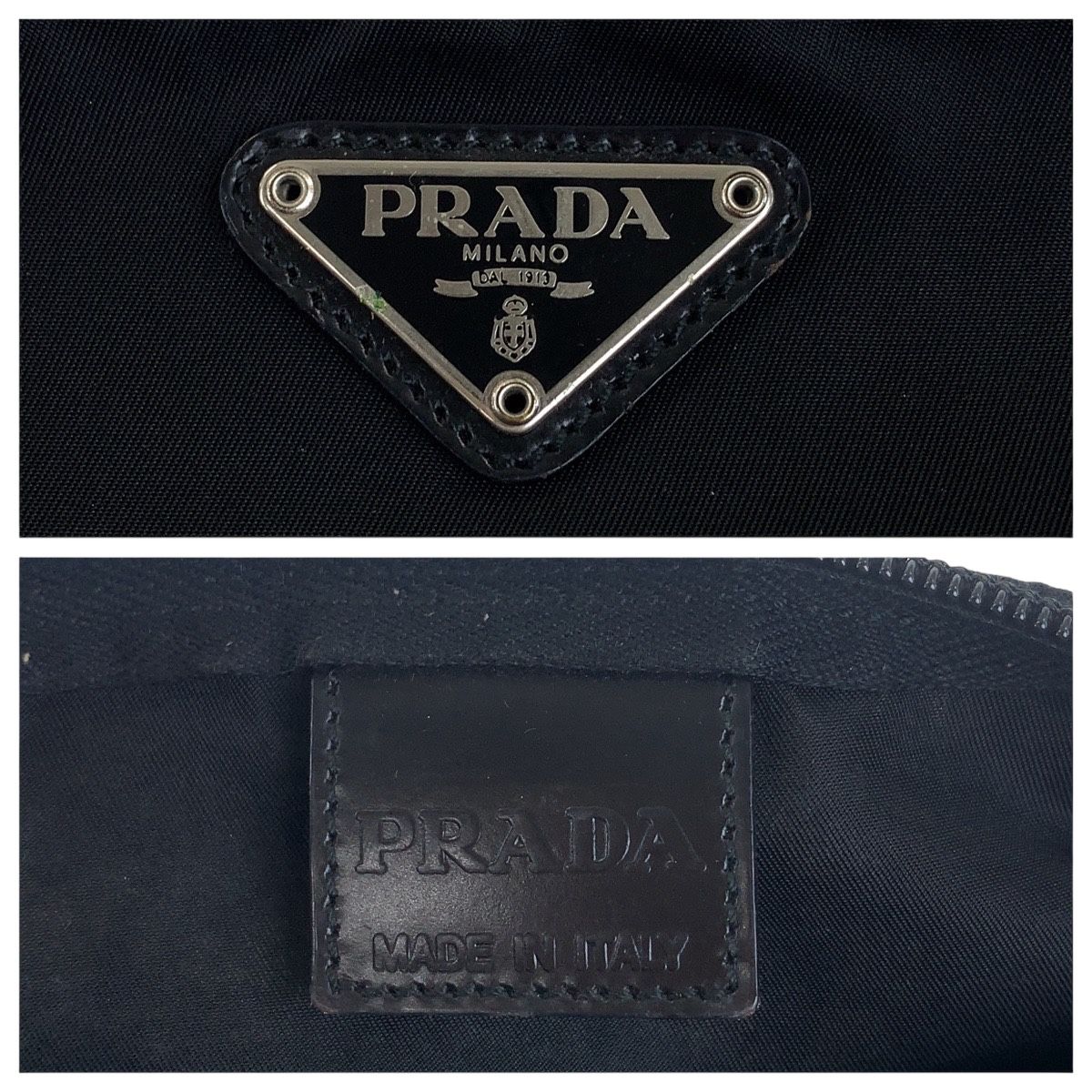 PRADA プラダ テスート 三角ロゴ ブラック 黒 ナイロン ポーチ メイク