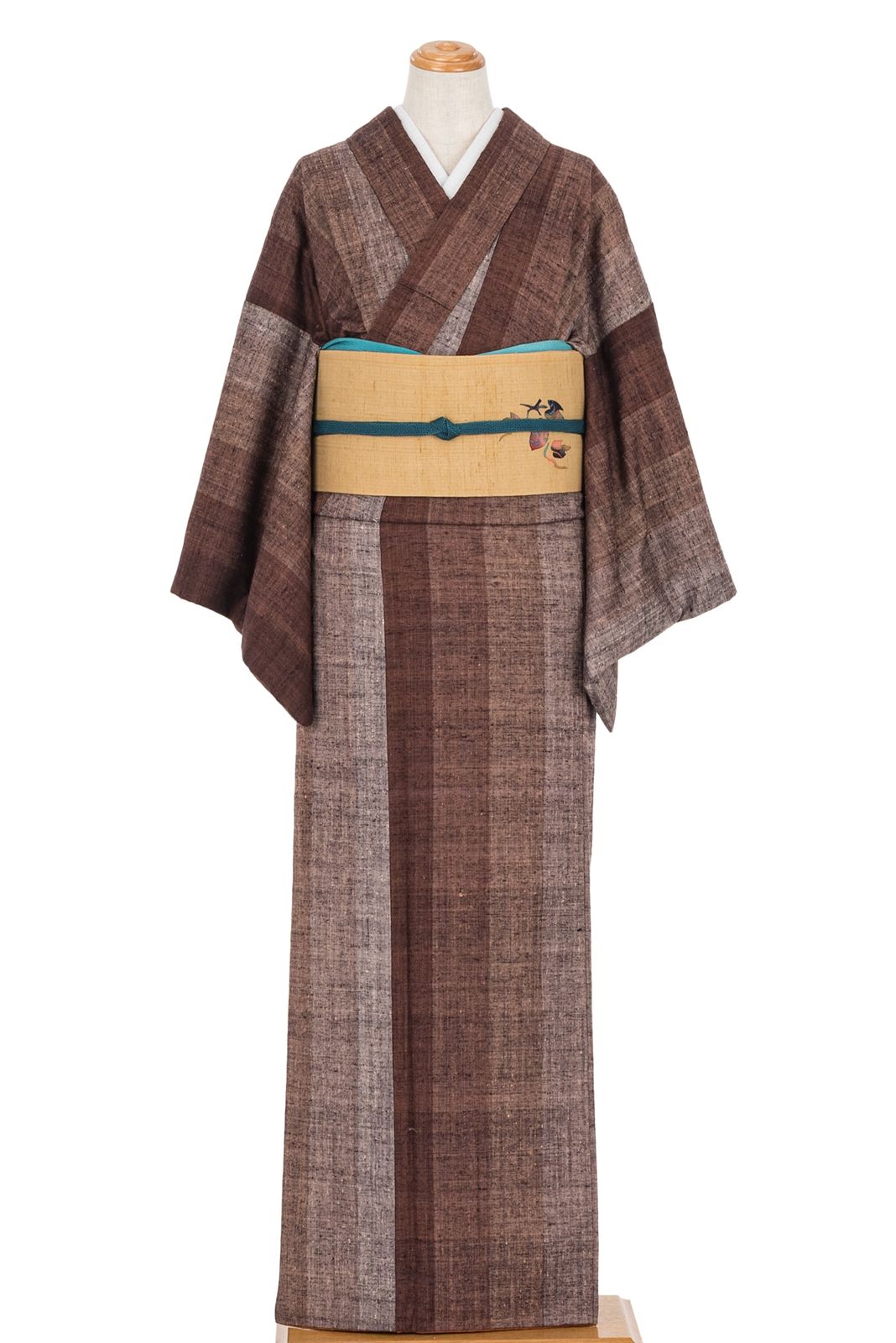 紬 グラデーション の縞模様 スリムサイズ