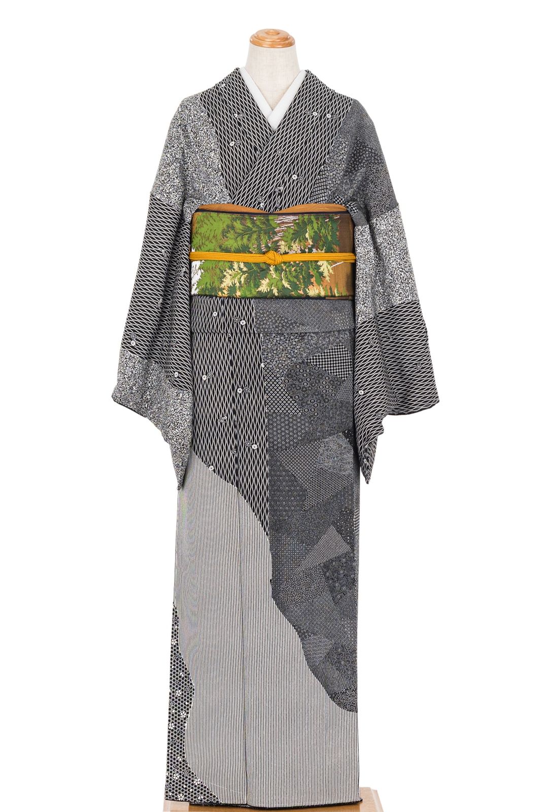 訪問着 山下晴三 江戸小紋寄せ柄 裄長