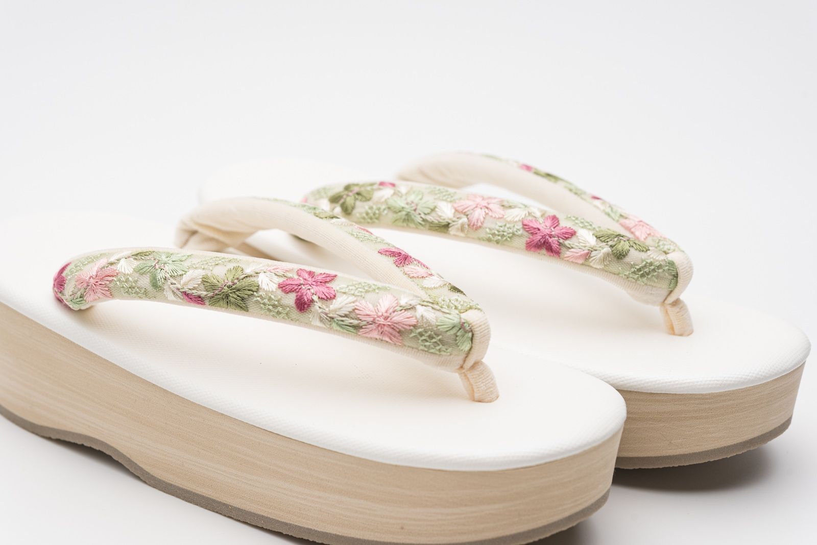 EVA草履 ピンク＆緑花