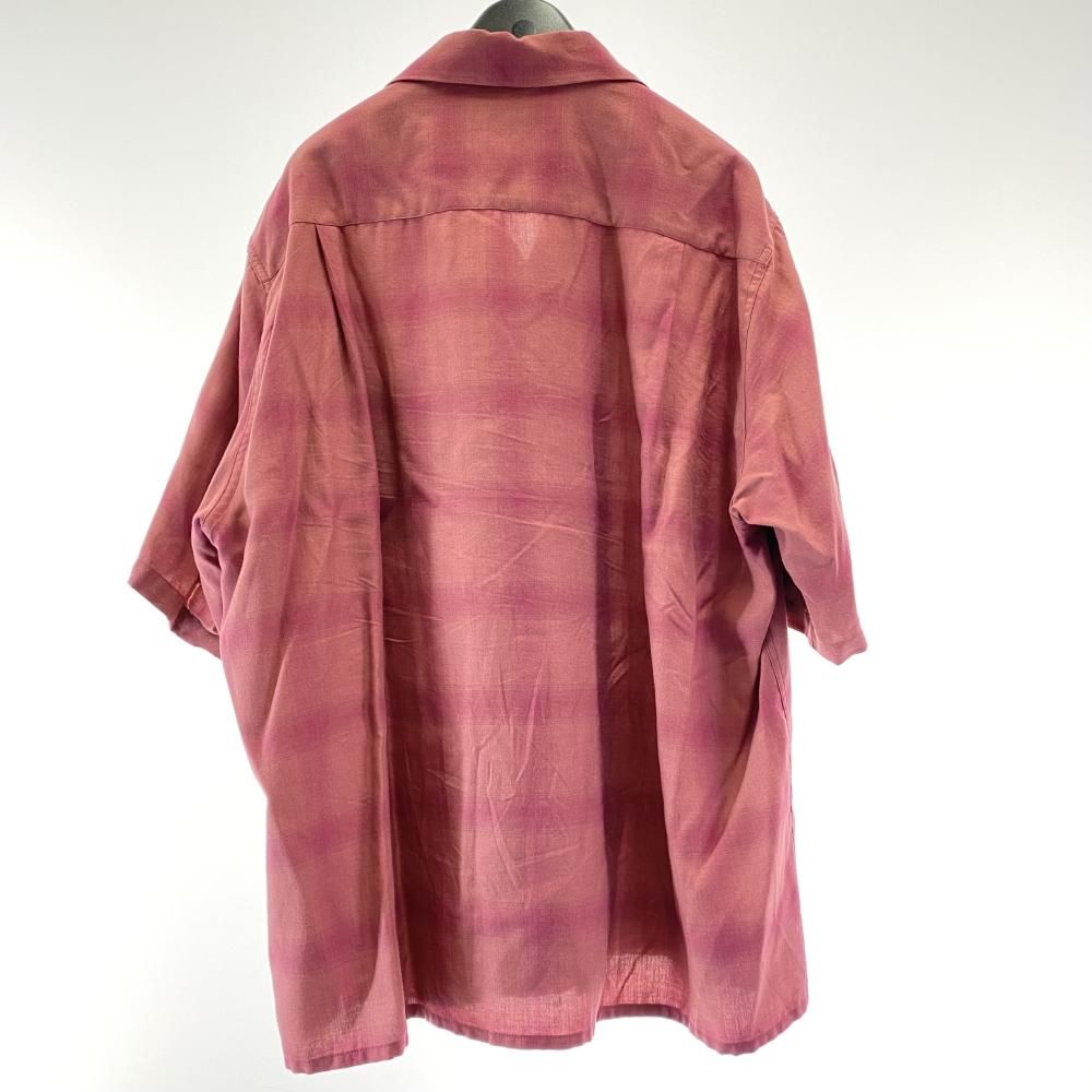 WACKO MARIA 25 SS OMBRE CHECK OPEN COLLAR SHIRT ピンク サイズM ワコマリア オンブレチェック オープン シャツ 17