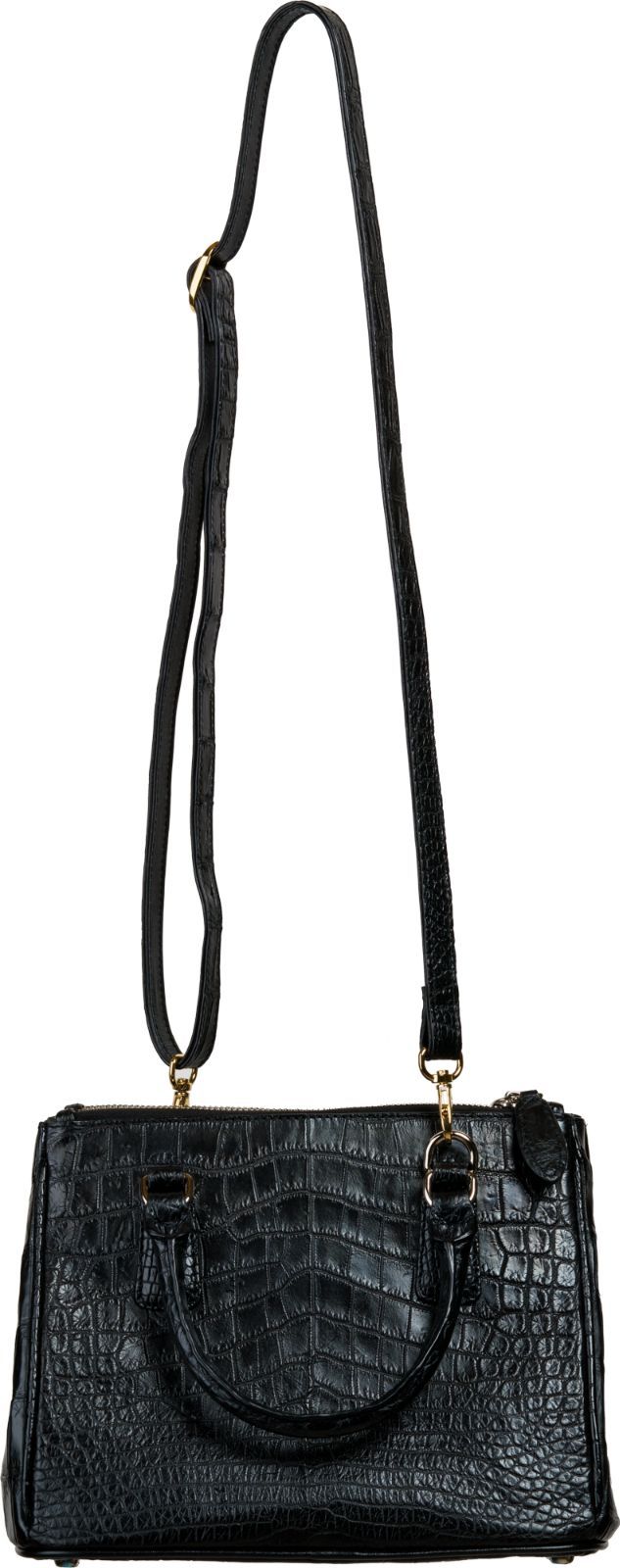  クロコダイルレザー ブラック 3室2 WAYミニトートバッグ 金運 守護 成功を引き寄せる トートバッグ バッグ