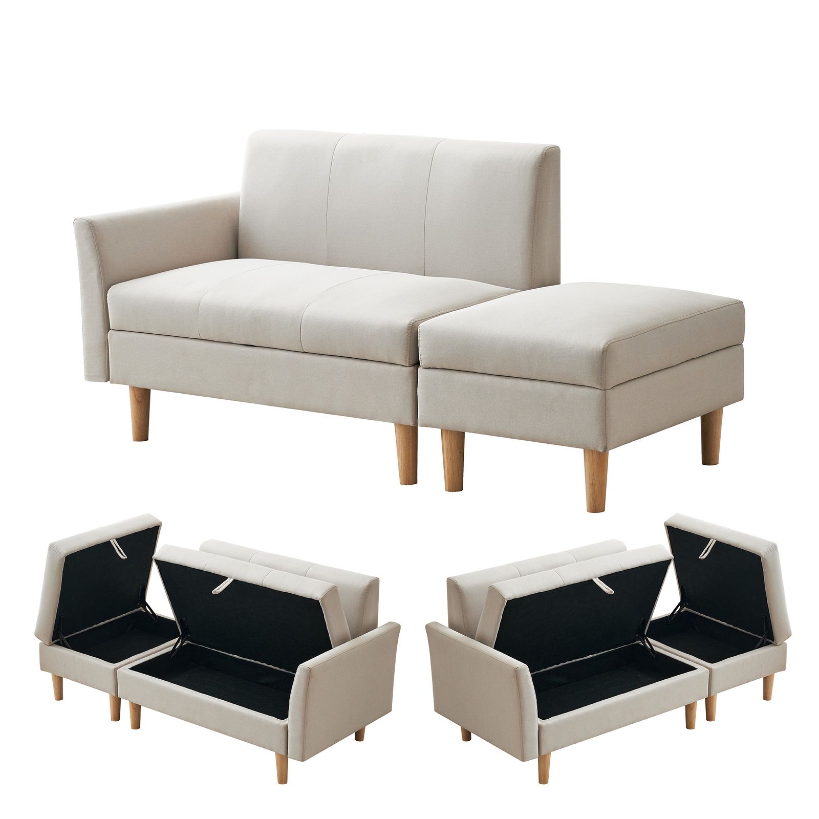 ソファカチン ソファー ソファ ソファーベッド 3P 3人掛けソファ 収納