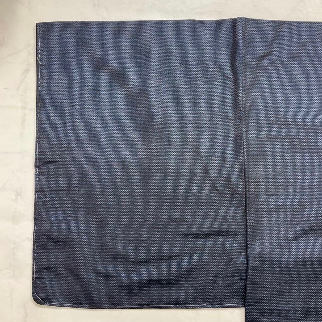 同然⬛️本場奄美大島紬⬛️藍大島紬⬛️亀甲伽藍⬛️アンサンブル⬛️仕付け糸付き⬛️袷⬛️裄70