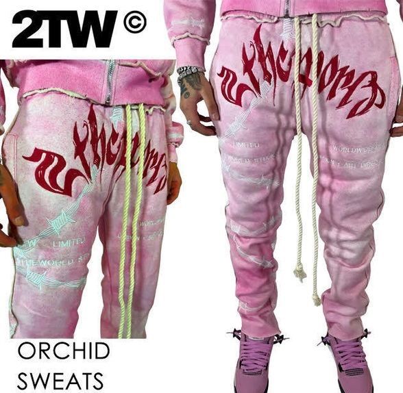 本国現地価格 セントラルシー着用ブランド 2 TW ORCHID SWEATS US ラッパー スニーカー 裾溜め スウェットパンツ