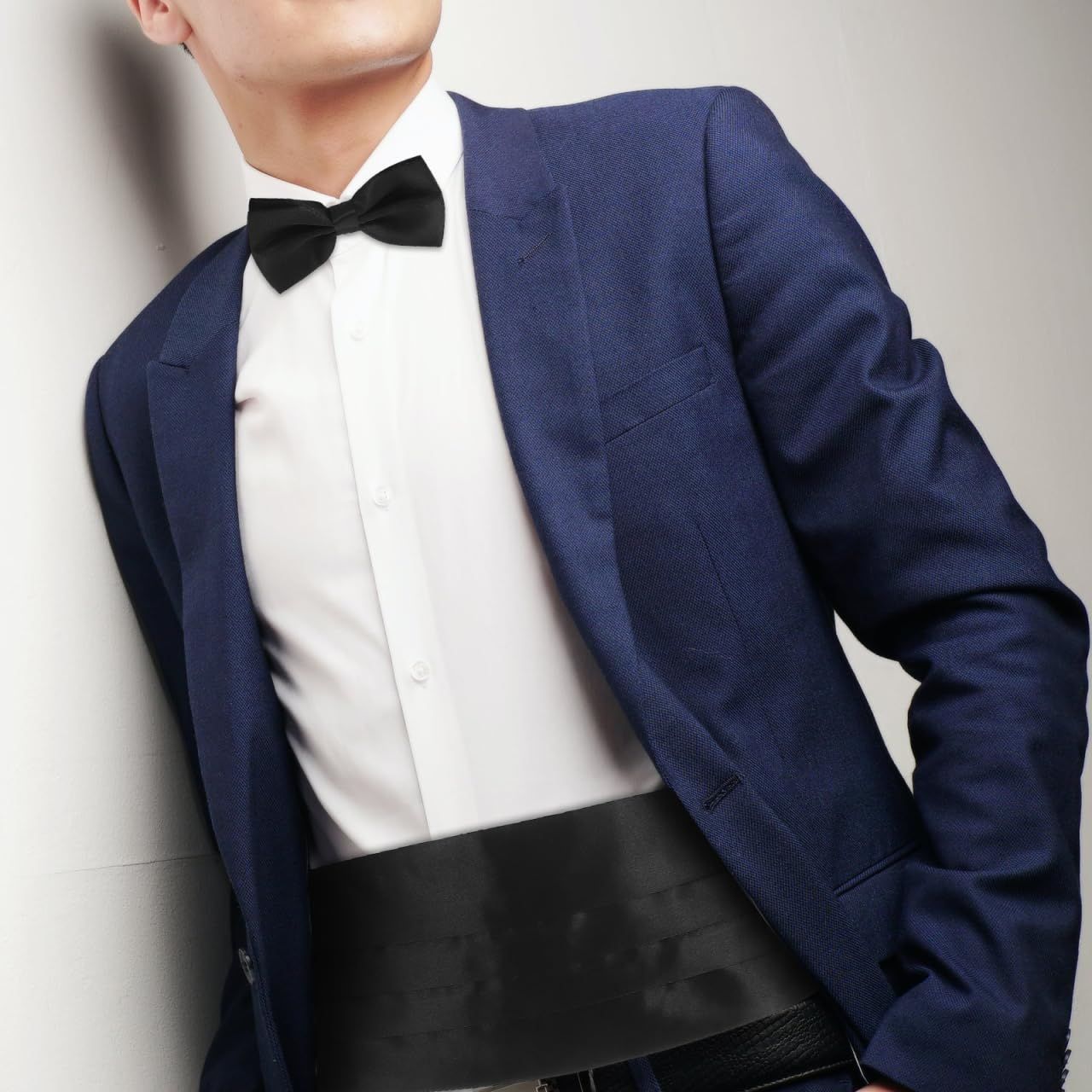 DEARMAMY] 蝶ネクタイ カマーバンド ポケットチーフ 3点セット