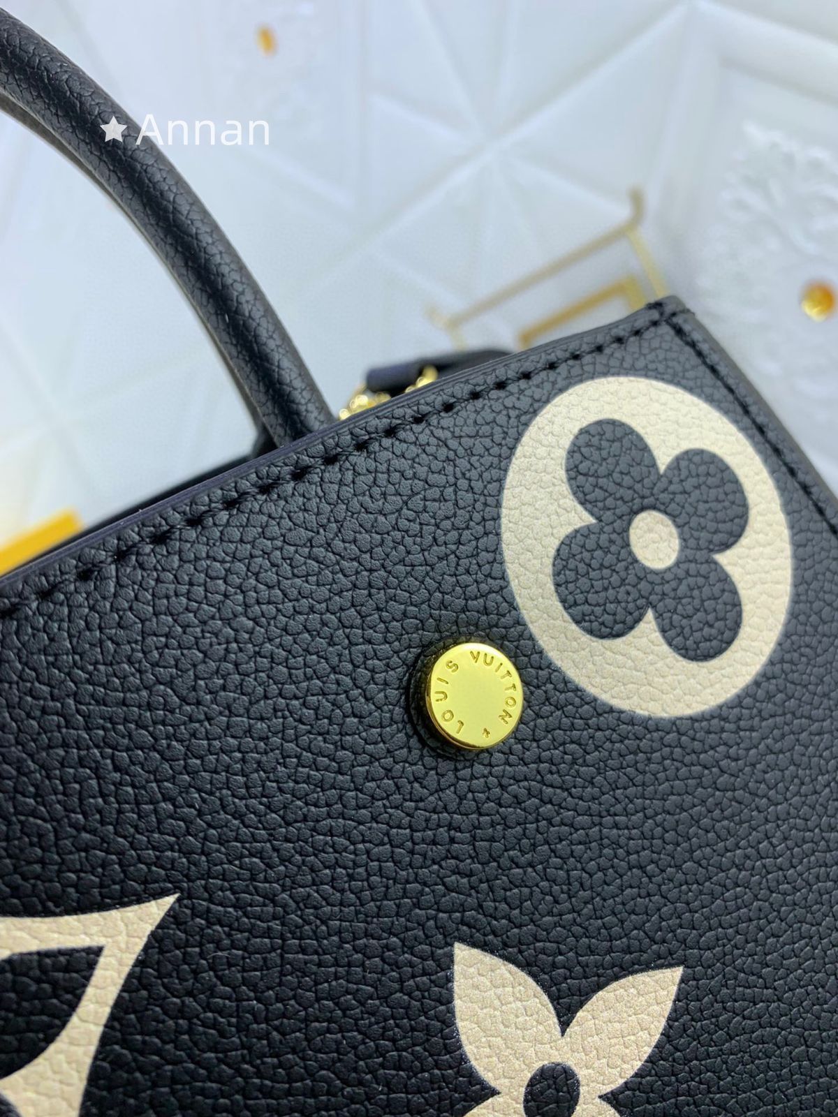 ルイヴィトン モノグラム アンプラント モンテーニュMM ハンドバッグ ネイビー LOUIS VUITTON（ルイ・ヴィトン） 極 美品 モンテーニュ MM モノグラム