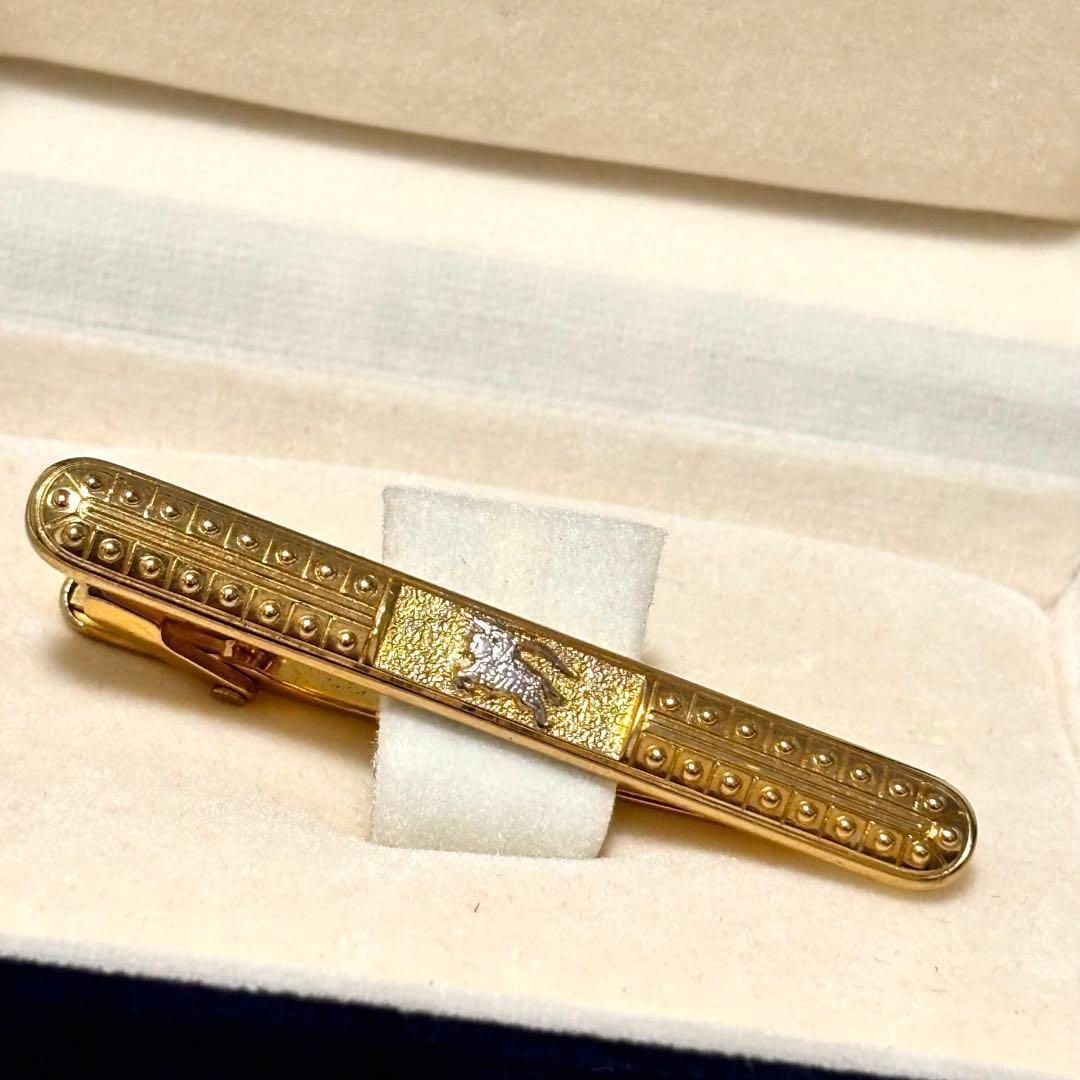 極美品✨箱付き✨バーバリー ネクタイピン 騎士 タイピン ゴールド