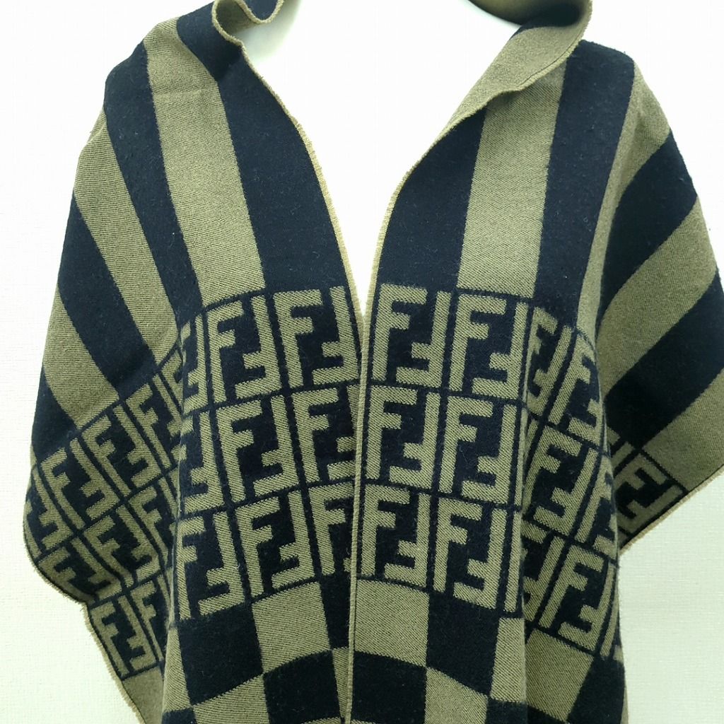 イタリア製 FENDI ズッカ柄 ウールマフラー レディース ジャケット シャツ イタリア製 FENDI ズッカ柄 ウールマフラー レディース ジャケット