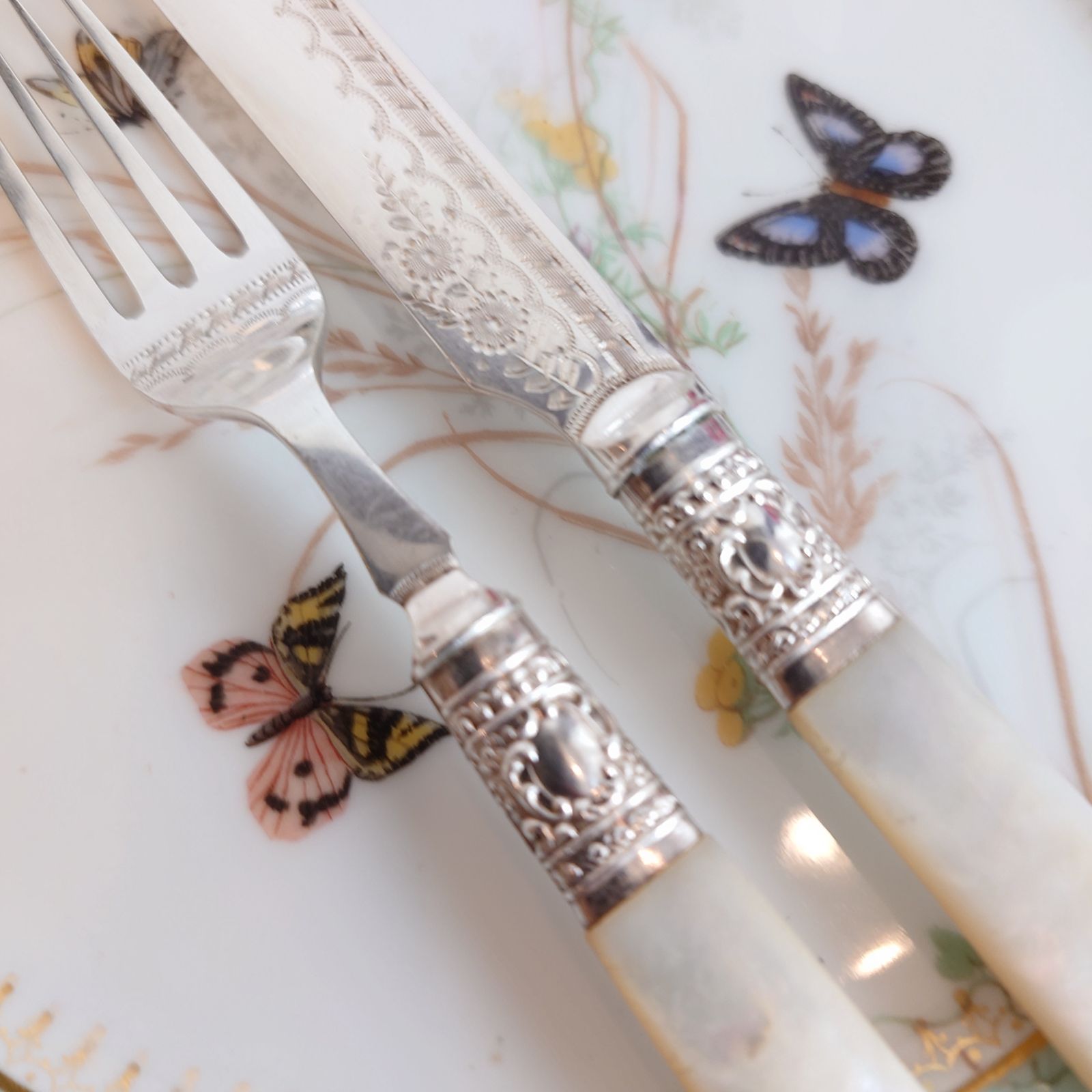 白蝶貝 フルーツカトラリーセット マザーオブパール イギリス