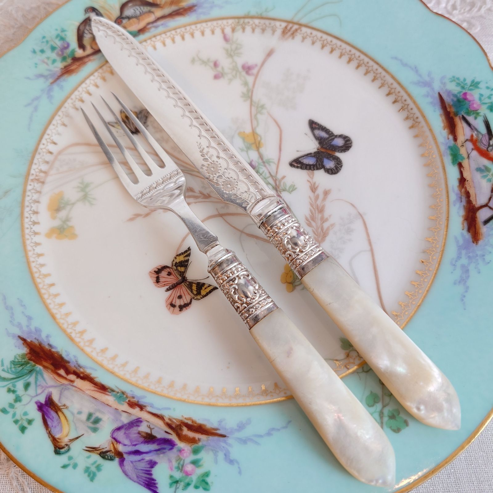 白蝶貝 フルーツカトラリーセット マザーオブパール イギリス