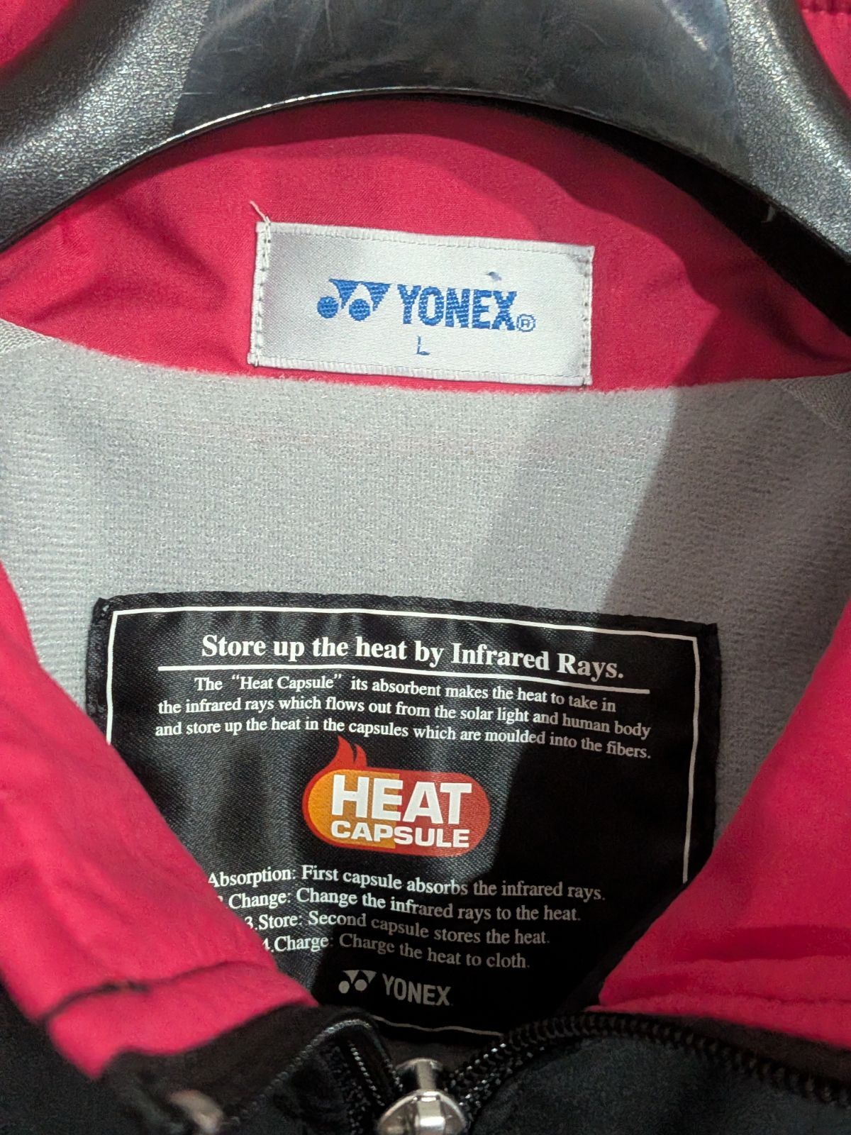 YONEX ヨネックス ヒートカプセル ウィンドブレーカー ジャケット L 黒