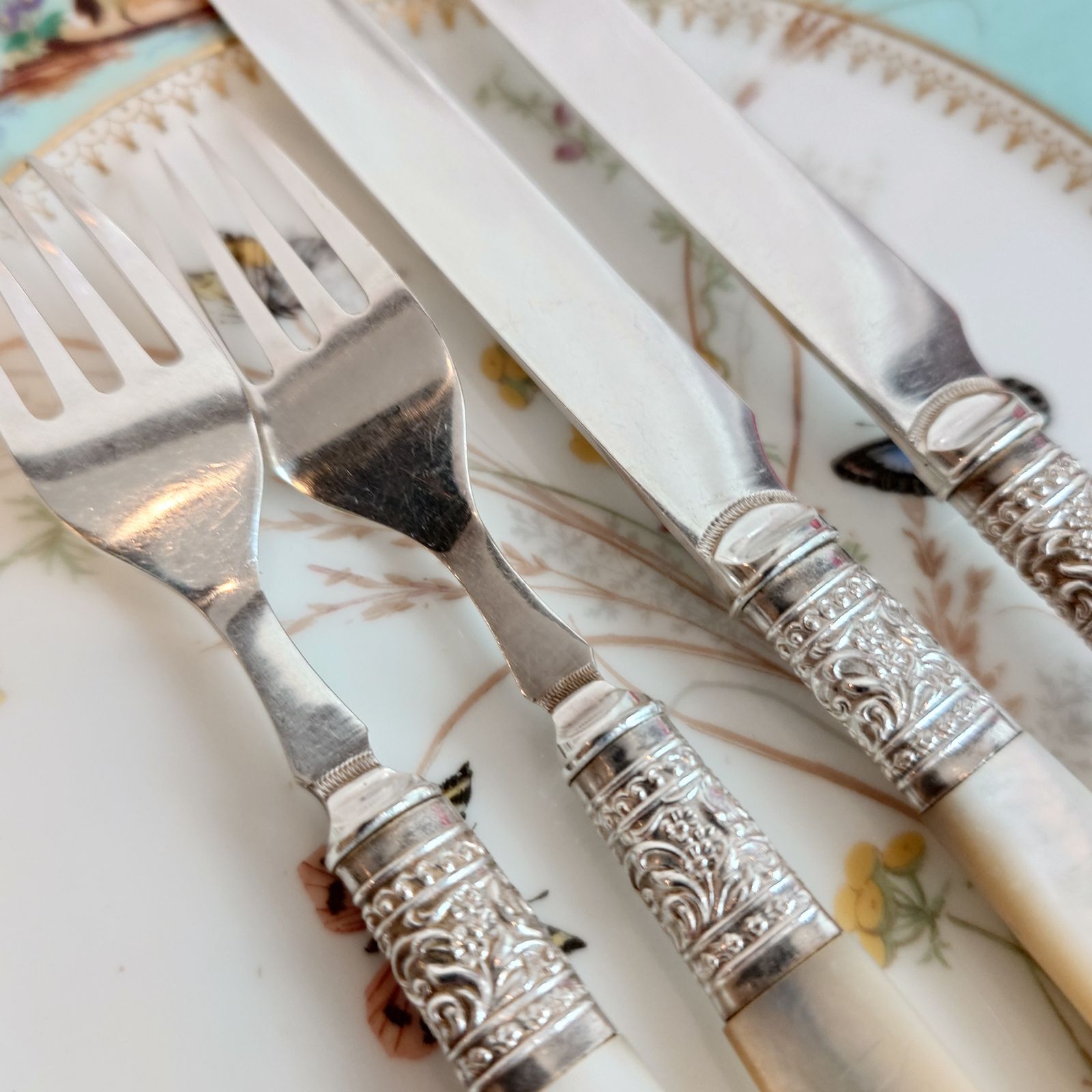 白蝶貝 フルーツカトラリーセット