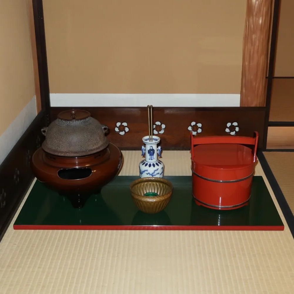 茶道具 漆専堂 青漆爪紅刷毛目長板 炉風炉一双 表千家 長板のみの販売です
