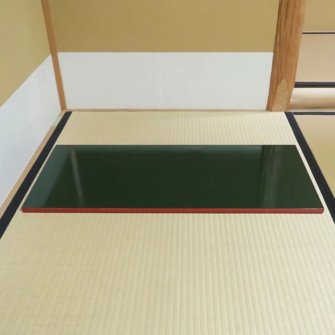 【茶道具】表阿弥造　了々斎宗匠好み　青漆爪紅長板　長板83 茶道具】表阿弥造 了々斎宗匠好み 青漆爪紅長板 長板