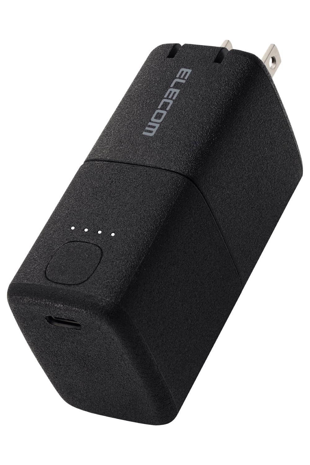 エレコム モバイルバッテリー 5000 mAh AC時30 W 20 コンセント一体型 Type C 1ポート おまかせ充電 まとめて充電 PSE技術基準適合 ブラック DE AC 09 BK
