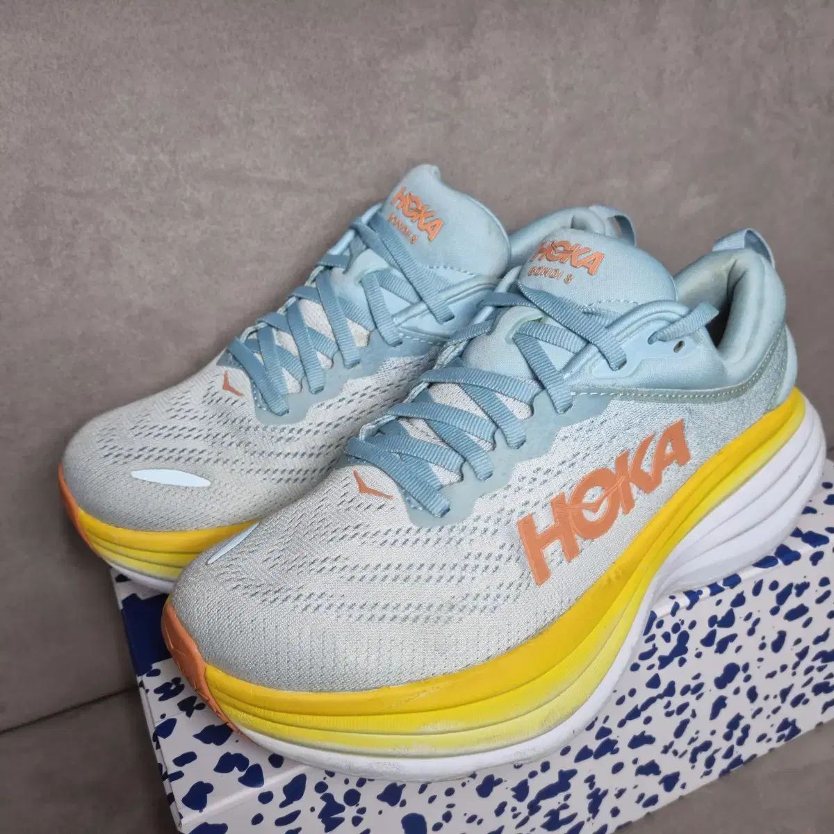 ホカ ランニングシューズ スカイ ブルー オレンジ 245