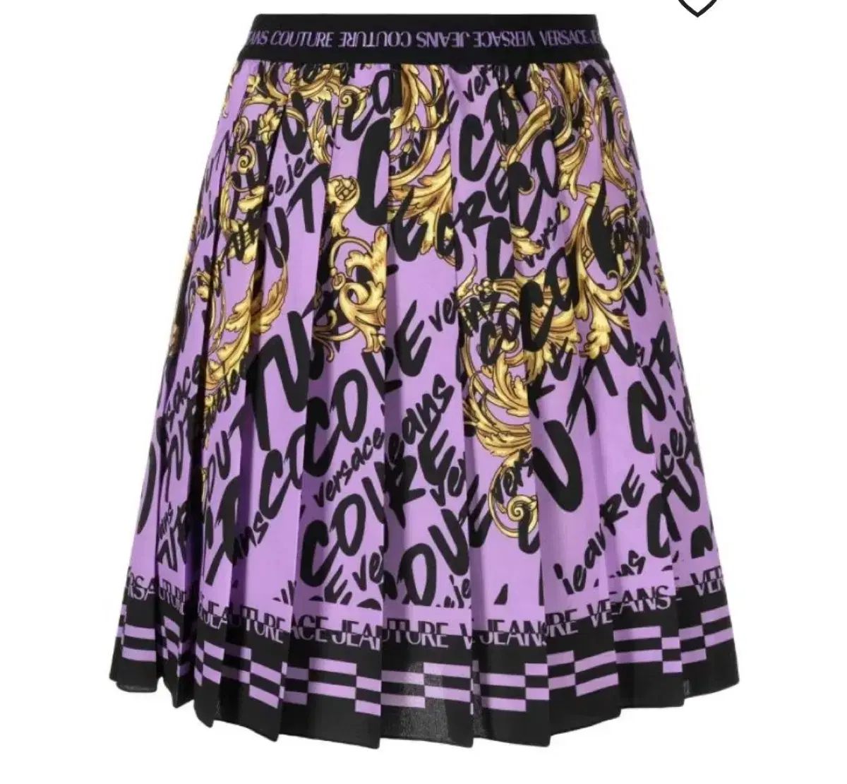 ロゼ着用 Versace ヴェルサーチェ バロック ロゴ プリーツ スカート