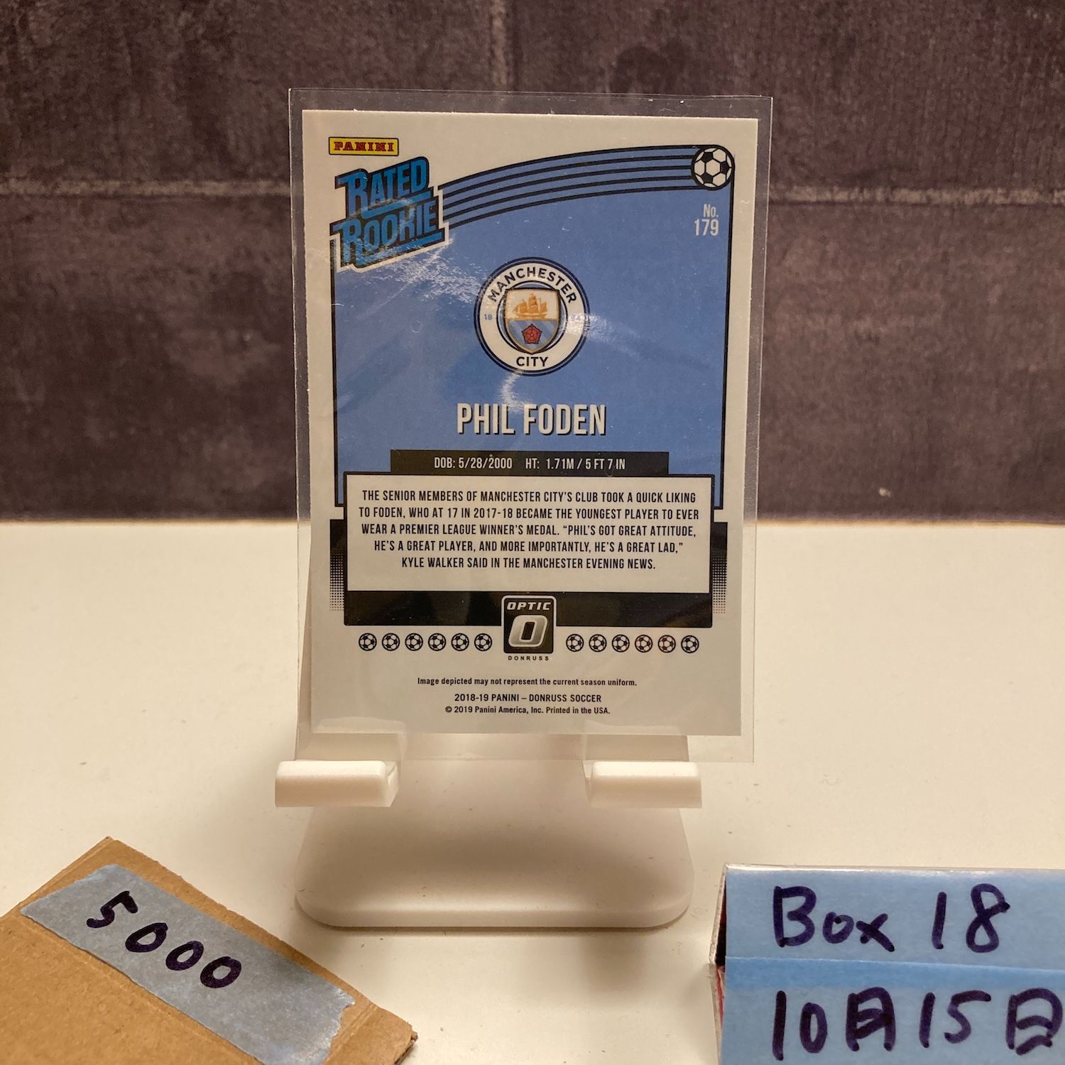 2018-19 Panini Donruss Optic Phil Foden Manchester City Rated RC