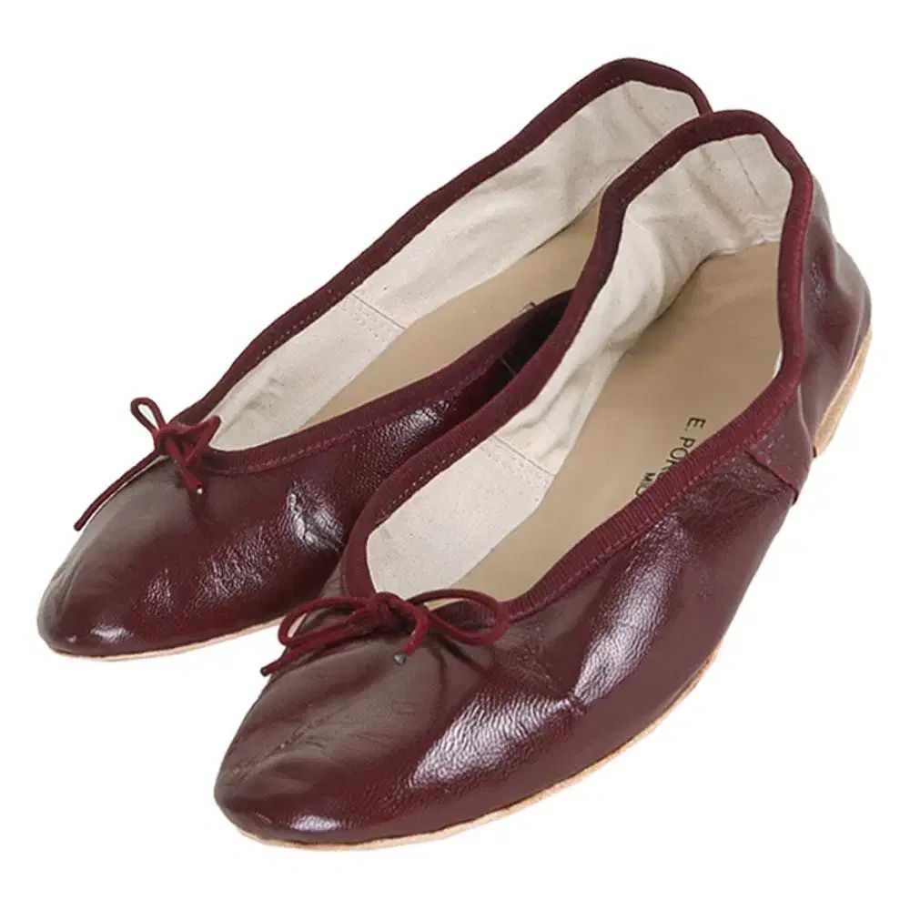 38 240-45 ポセリ バレリーナ フラットシューズ バーガンディ
