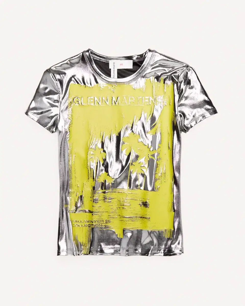 H&M グレンマーティンズ プリント メタリック Tシャツ Lサイズ