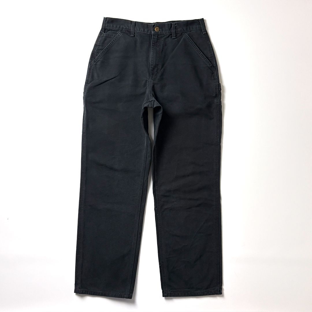 Carhartt カーハート ペインターパンツ ワークパンツ ダックパンツ ブラック 黒 W 32 L シングルニー ハンマーループ ツールポケット ヘビーウェイト フェード 90 s USA古着