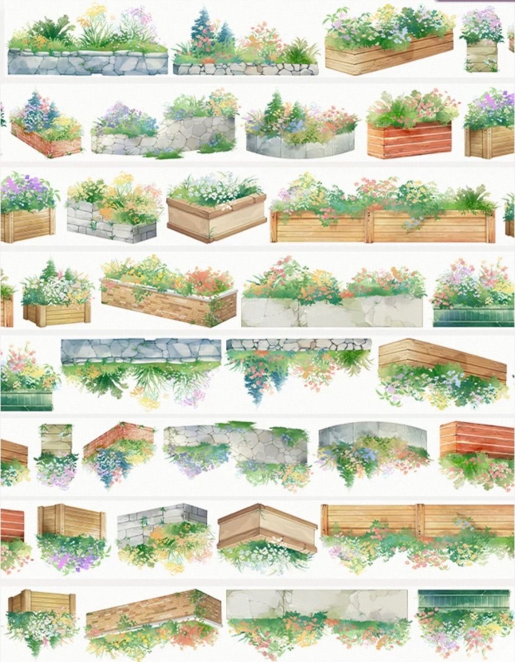 PET 花坛2 小 4 5 cm 56 m 228 loop 半端巻き 海外マスキングテープ 海外マステ 花壇