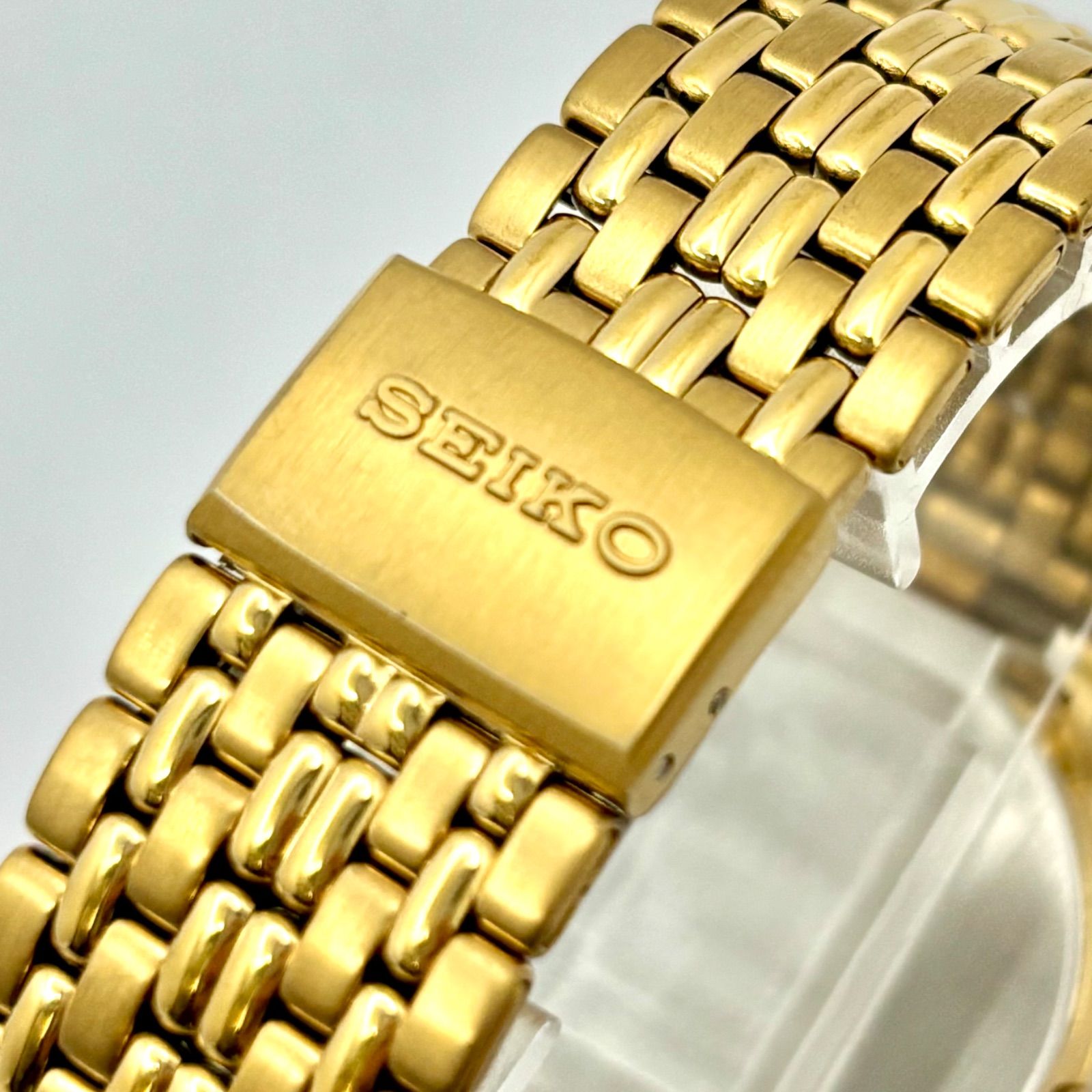  電池 SEIKO セイコー メンズ 腕時計 ゴールド デイト 7 N 42 A 30 158023 腕時計(クォーツ) 腕時計(アナログ)