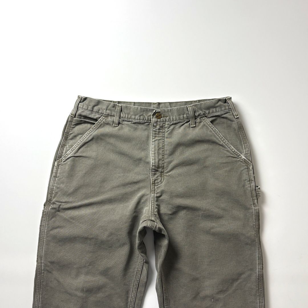 Carhartt カーハート ペインターパンツ ワークパンツ ダックパンツ W 36 L 32 モスグリーン グリーン 緑 ネルライナー 裏地フランネル ハンマーループ ツールポケット ヘビーウェイト 90 s USA古着