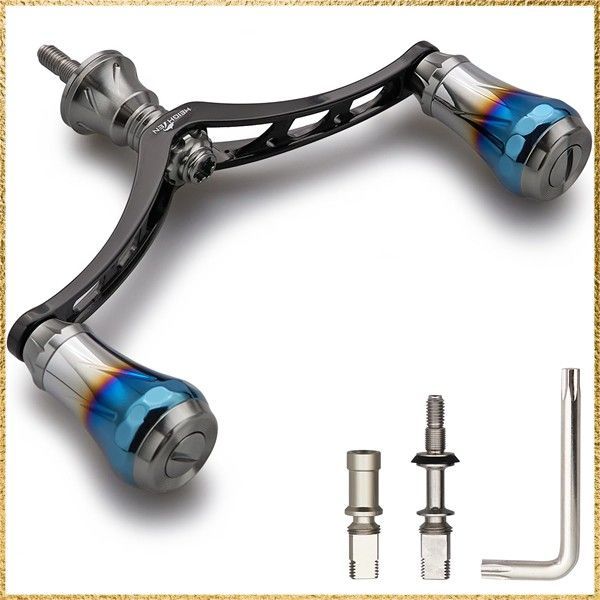 彡 でお届け 彡Color ガンメタル ノブ -ブラック ハンドル _Size V4.0 - 98mm V4.0 80 98mm リール ハンドル 航空アルミ製 シマノ ダイワ 通用 スピニングリール 用 Arch Aurora ガ