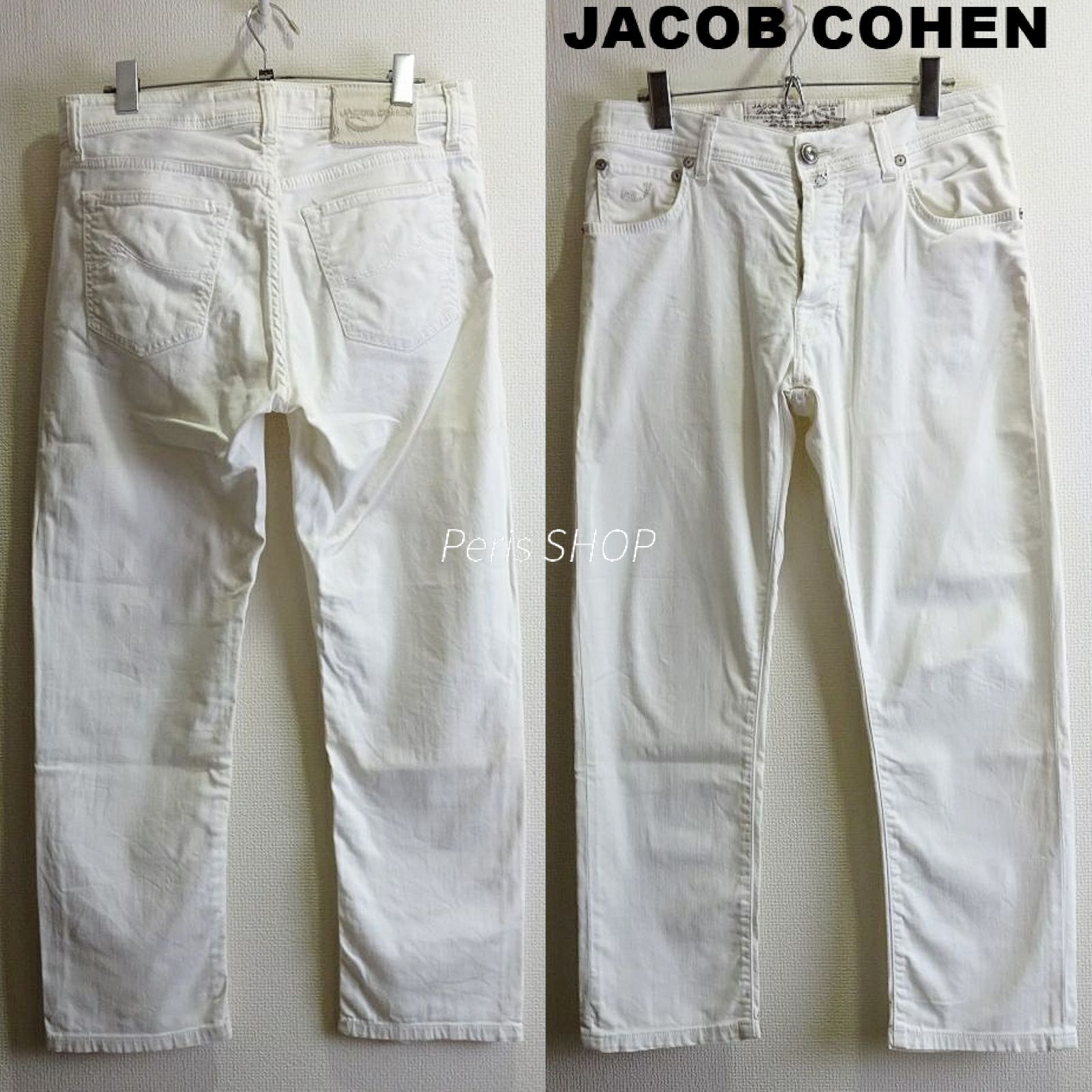 ヤコブコーエン PW688 COMF W80cm 強 ストレッチ テーパード ホワイト