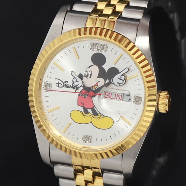 QZ 石付 ミッキーマウス ディズニー 0134/1000 シルバー文字盤