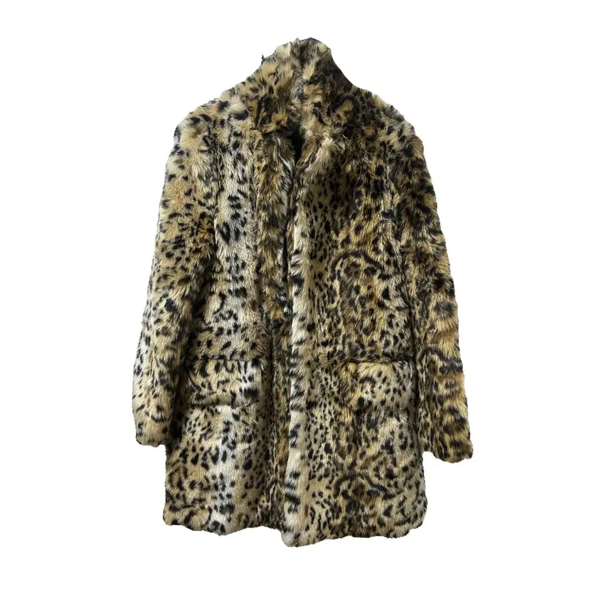 割引 レオパード ヒョウ柄 フェイク ファー ジャケット