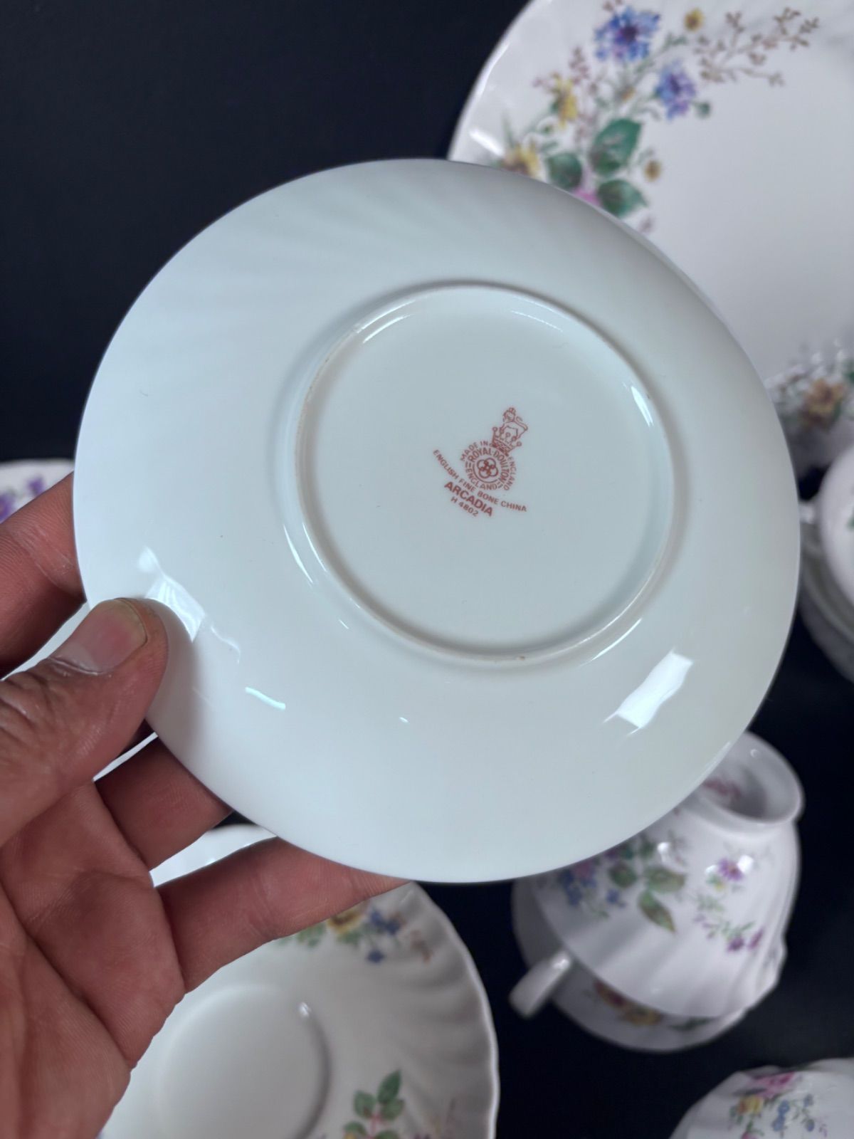  ロイヤルドルトン 7客セット ティーカップ スープ皿 大皿 イギリス製 トリオ ARCADIA ROYAL DOULTON その他 食器